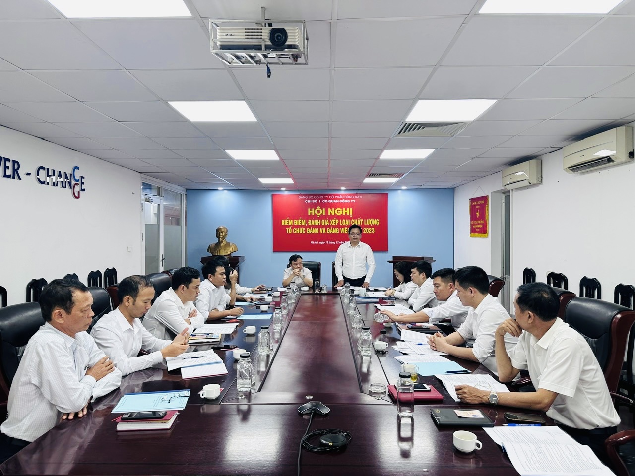 Hội nghị kiểm điểm đánh giá xếp loại Chi, Đảng bộ trực thuộc và các đảng viên thuộc Đảng bộ Công ty cổ phần Sông Đà 9 năm 2023